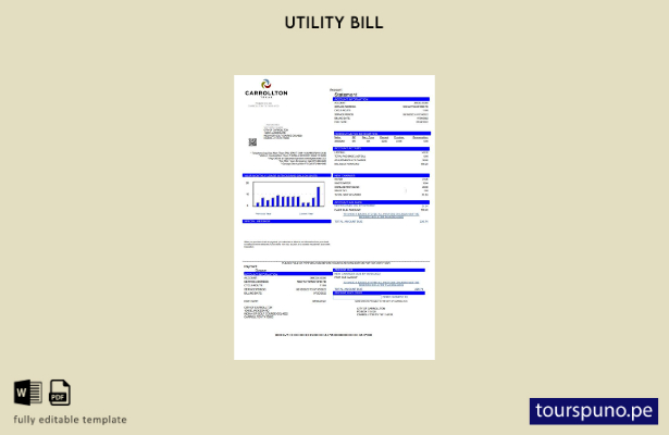 lista para imprimir plantilla de factura de servicios públicos de Texas Carrollt