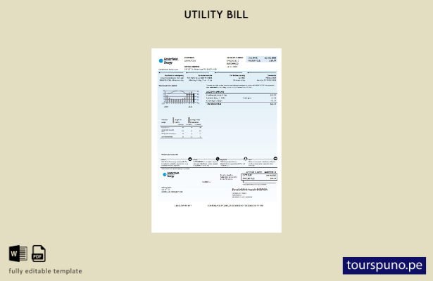 lista para imprimir plantilla de factura de servicios públicos de Texas Center P