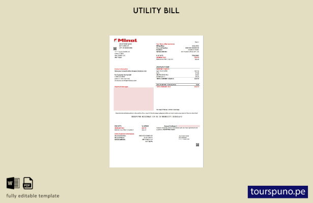 lista para imprimir plantilla de factura de servicios públicos de Texas Minol de