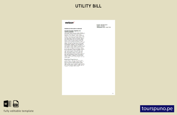 lista para imprimir plantilla de factura de servicios públicos de Verizon, Nue 3