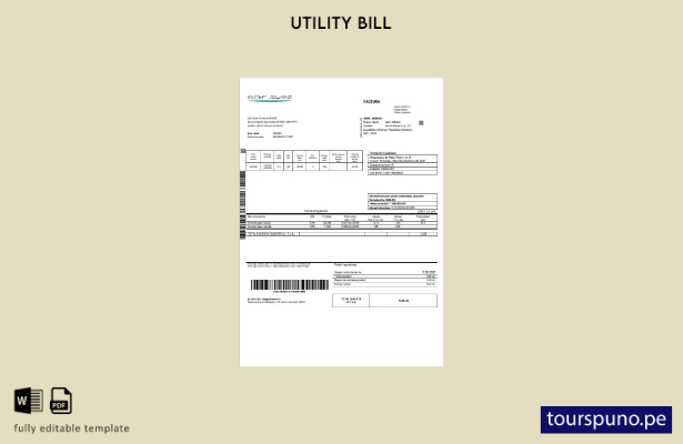 lista para imprimir plantilla de factura de servicios públicos de gas de Moldavi