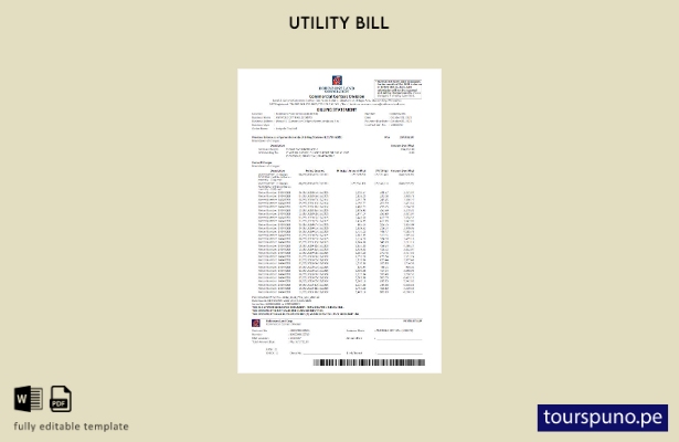listo para imprimir Filipinas Robinson Land Co. factura de servicios públicos Pl