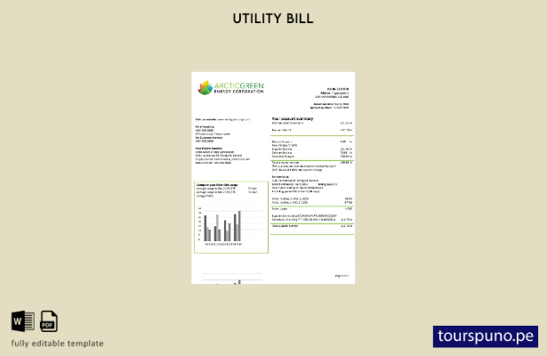 listo para imprimir Plantilla de Word   factura de servicios públicos de elec 26