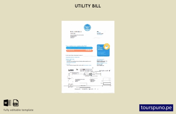 listo para imprimir Versión de factura de servicios públicos de Thames Water del