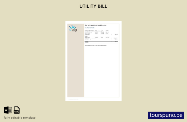 listo para imprimir plantilla de Word   factura de servicios públicos de energía