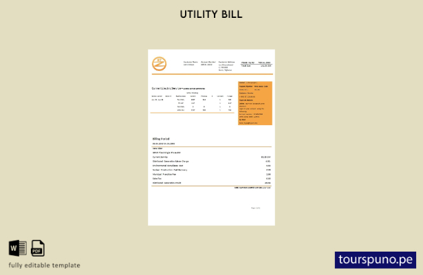 listo para imprimir plantilla de factura de servicios públicos de electricida 12