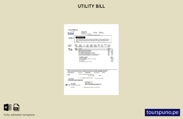 listo para imprimir plantilla de factura de servicios públicos de electricidad C
