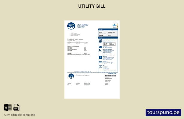 listo para imprimir plantilla de word   factura de servicios públicos de Austr 1